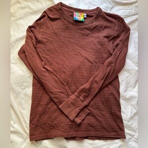 Big bud press honeycomb tee long sleeved shirt fudgsicle brown extra small XS